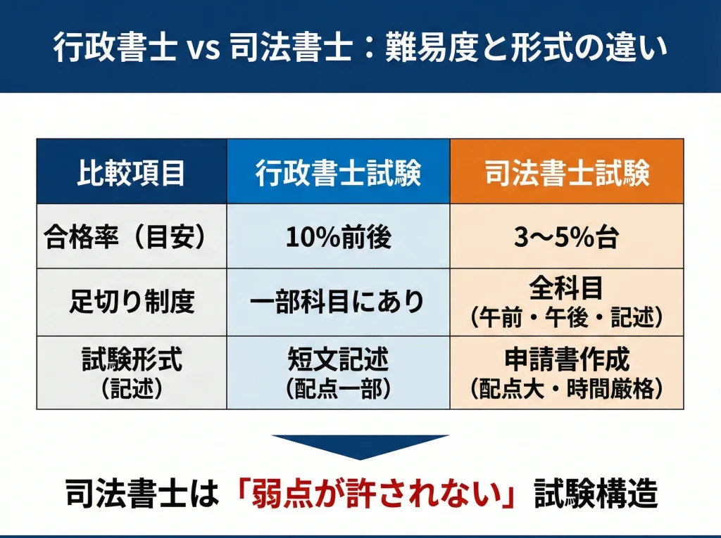 難易度・偏差値・合格率の比較