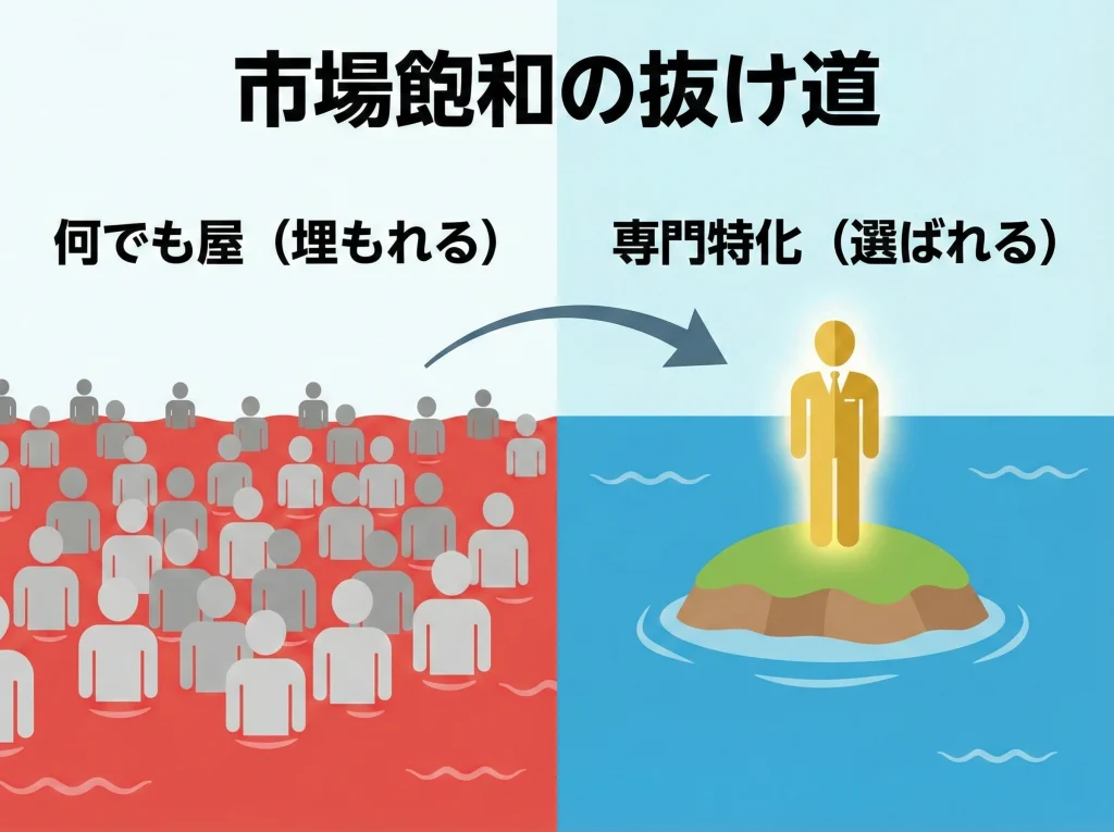 食えない理由は市場飽和