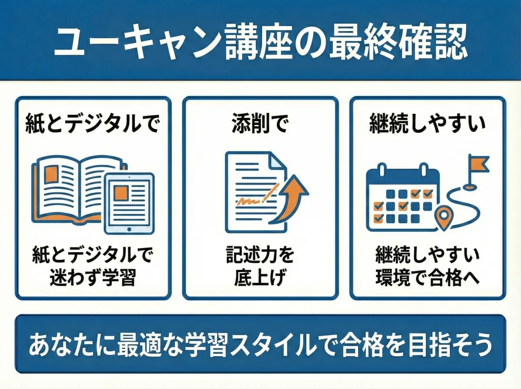 ユーキャンの中小企業診断士通信講座まとめ