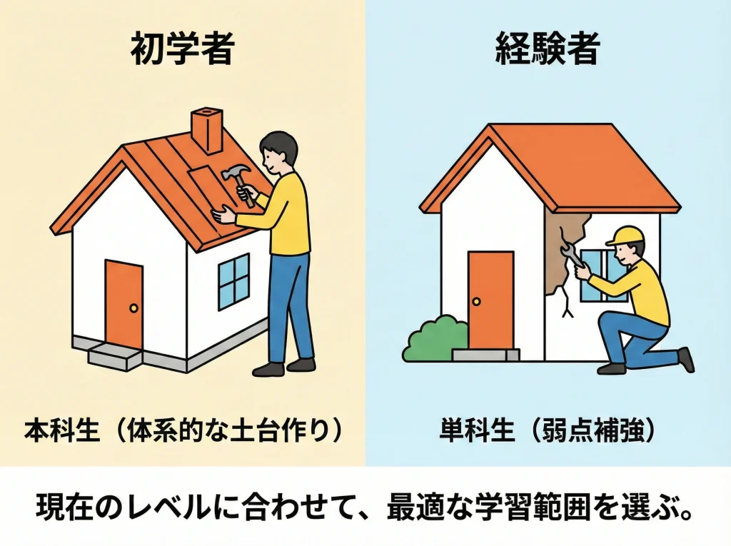単科講座と本科生の差