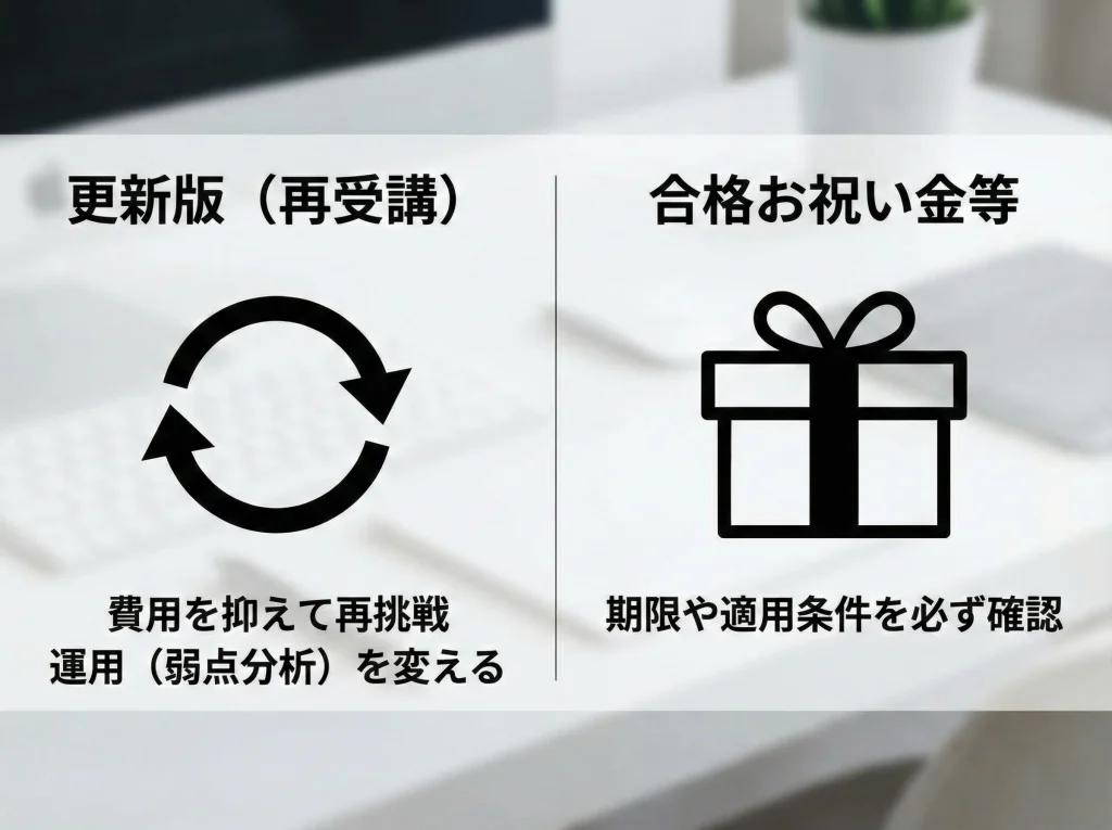 更新版と合格お祝い金