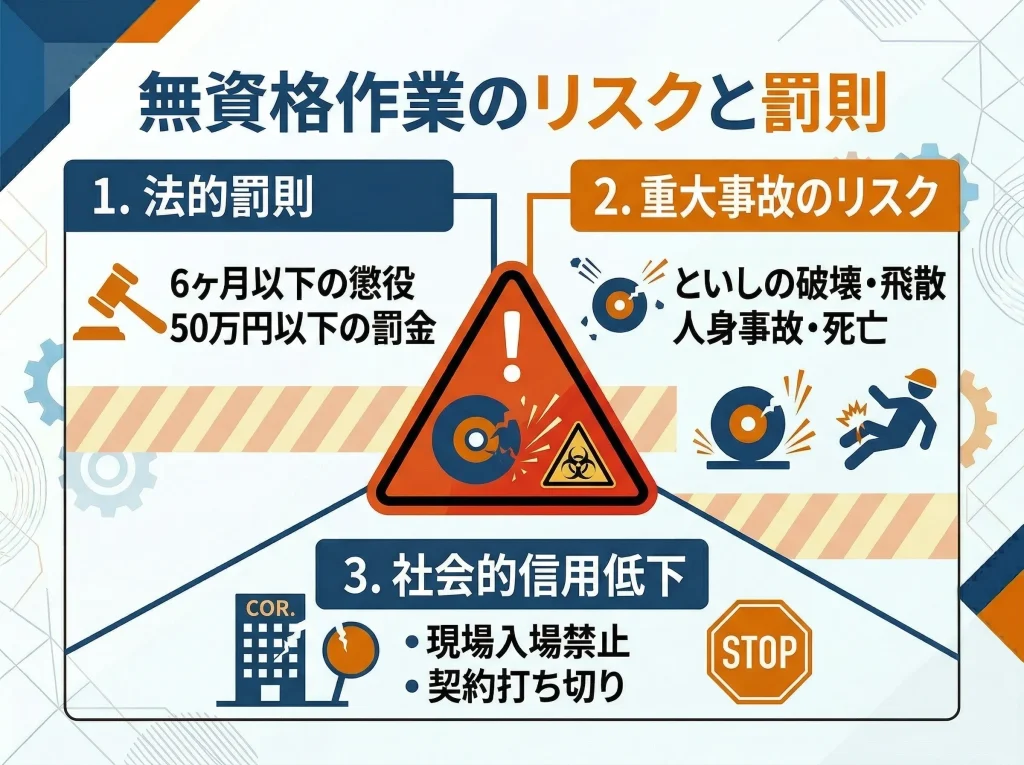 無資格作業による罰則と事故事例