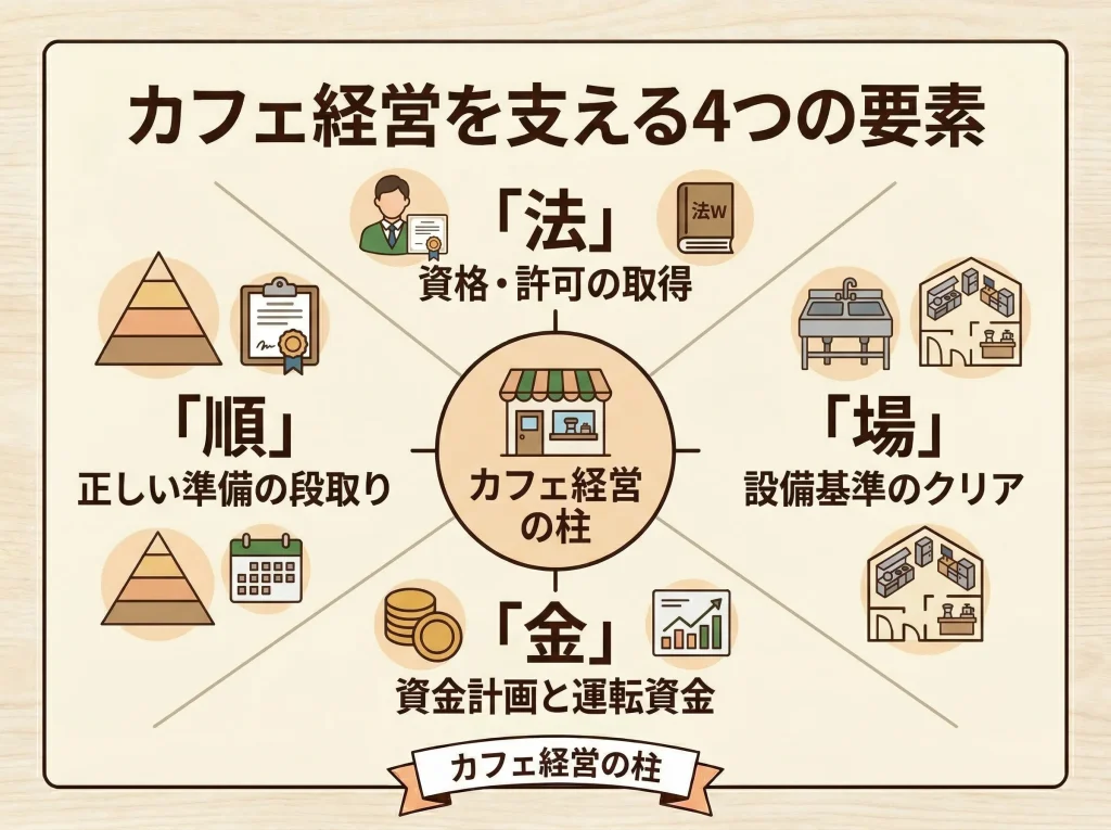 カフェを開くには資格と計画