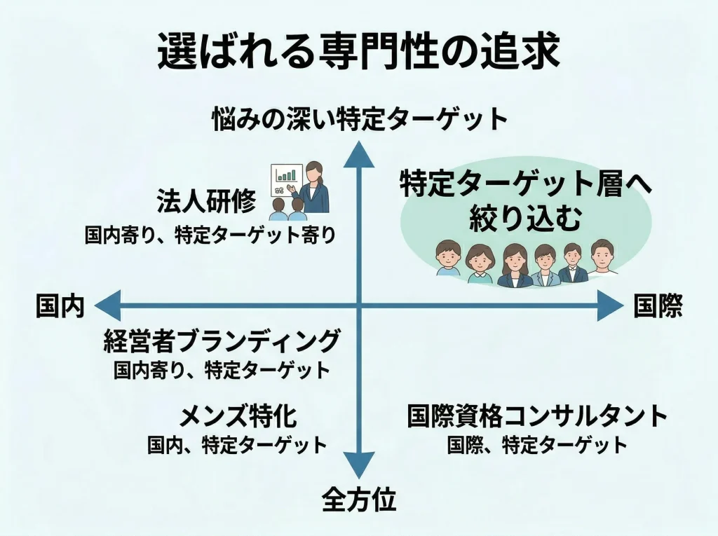 メンズや国際資格による差別化戦略