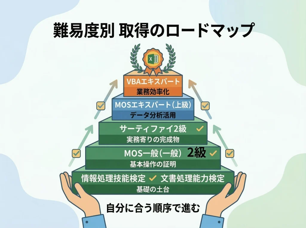 難易度で選ぶ取得順