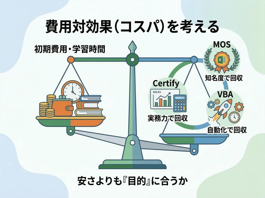受験料とコスパを比較
