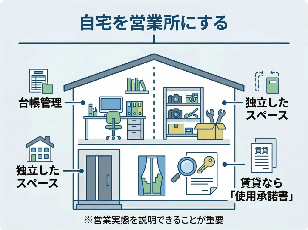 自宅営業所の条件と注意点