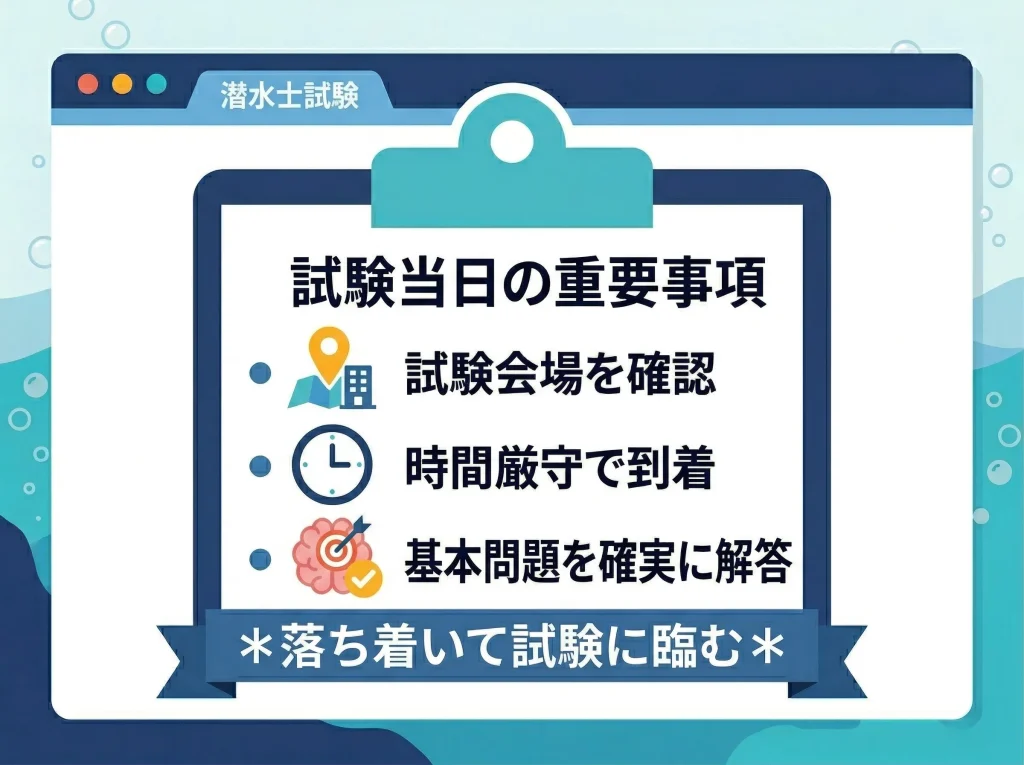 試験会場と当日の流れ