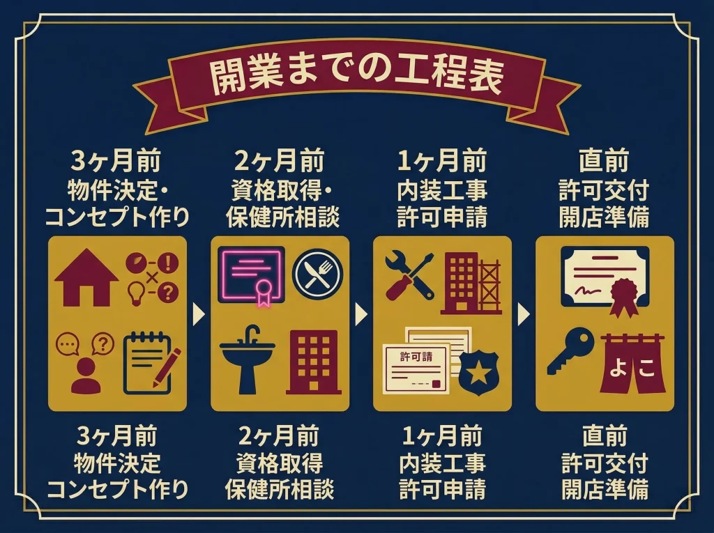 開業の流れと手続きのスケジュール